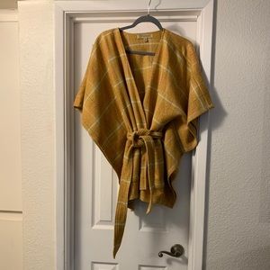 Poncho with tie multi color